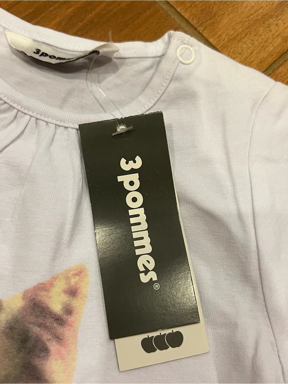 NWT 3Pommes Baby White Cotton Puppy Terrier Graphic Tee T shirt Size 6 months